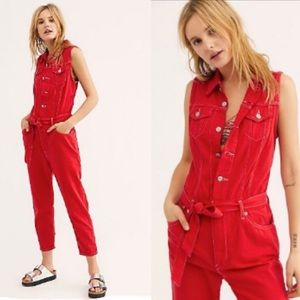 LEVIS Denim Jumpsuit Romper Belted Tapered Leg